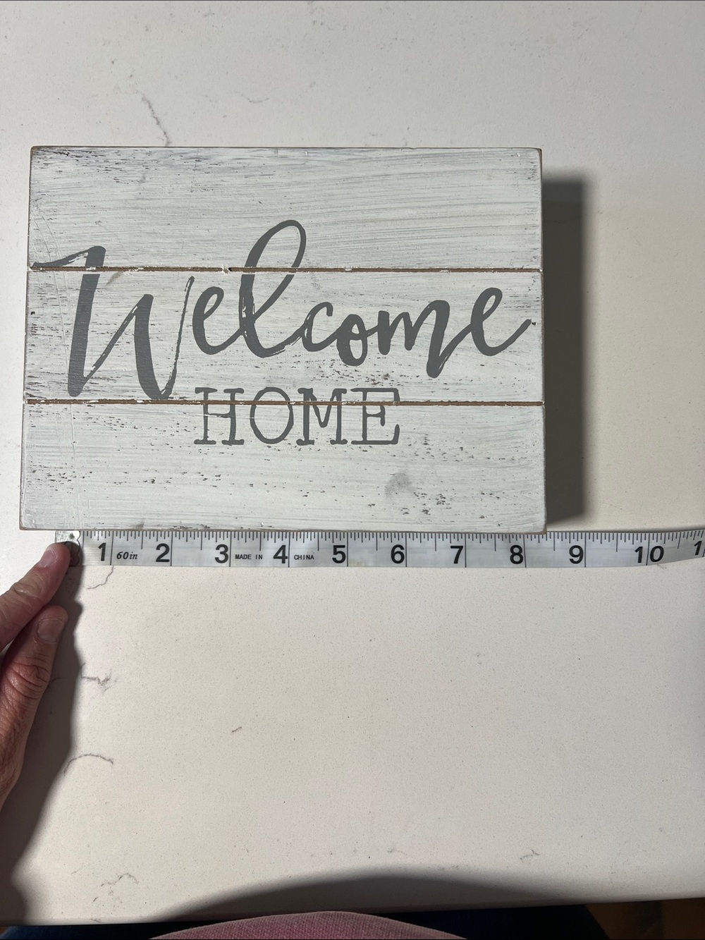 Hobby Lobby White and Gray 'Welcome Home' Rustic Wall Plaque - Picture 3 of 3